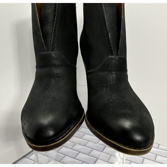 Lucky Brand LK- Ehllen Booties Black Distressed Womens 8M Cowgirl Western Boho - Picture 5 of 10